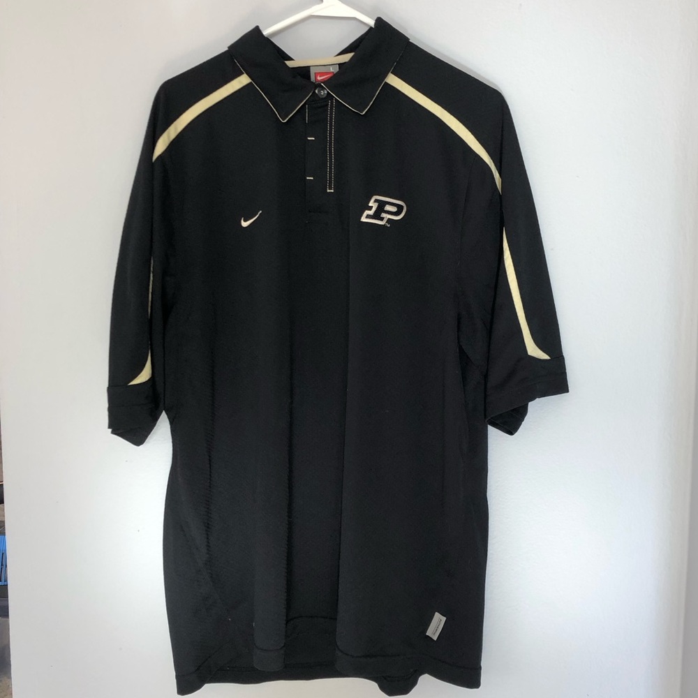 Nike Team Collegiate Purdue Boilermakers Black Polo Top
